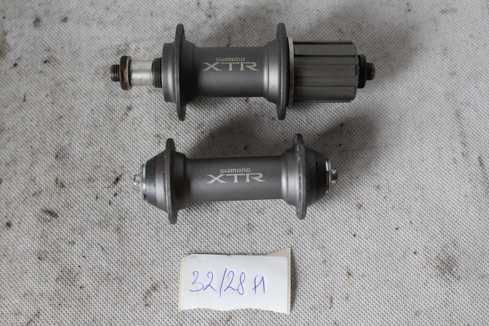 piasty shimano XTR M950 szarak przód 28H / tył 32H retro mtb 8/9/10s CZ3