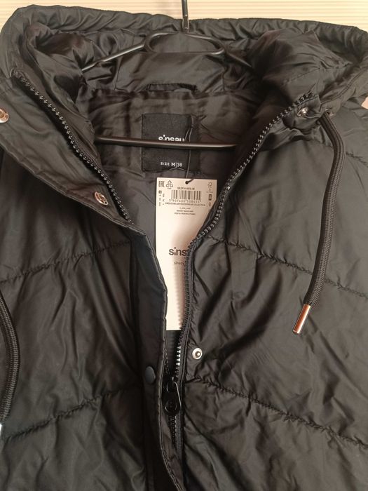 Nowa Piękna długa kamizelka bezrękawnik czarna