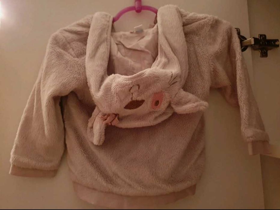Bluza kaptur uszy uszka zwierzaczek dziewczynka 86