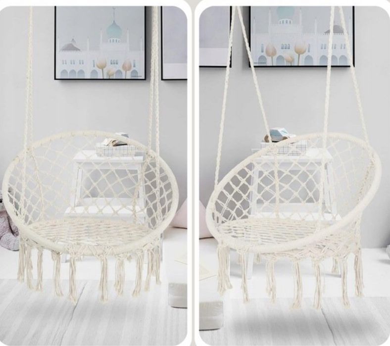 Huśtawka Wisząca Bocianie Gniazdo Fotel Wiszący Krzesło Kokon na Ogród