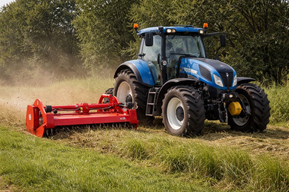 Koszenie dzialek, kompleksowa niwelacja terenu, mulczer, koparka