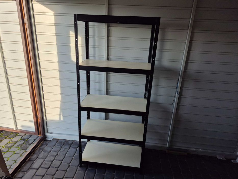 Regał Metalkas czarny 180x80x40cm 5 półek HDF IMPREGNACJA - ZŁOŻONY 2 sztuki