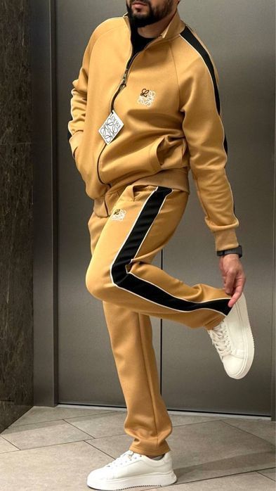 спортивный мужской костюм желтый штаны кофта реглан louis vuitton