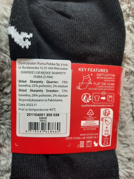Skarpety Puma 3-pak rozm 39-42