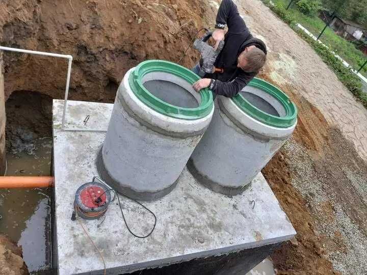 Залізобетонні Септики та вигрібні ями ПІД КЛЮЧ Каналізація , дренаж РІВНЕ прокладання труб