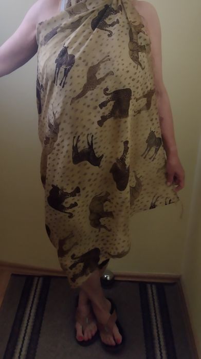 Pareo khaki, chusta plażowa