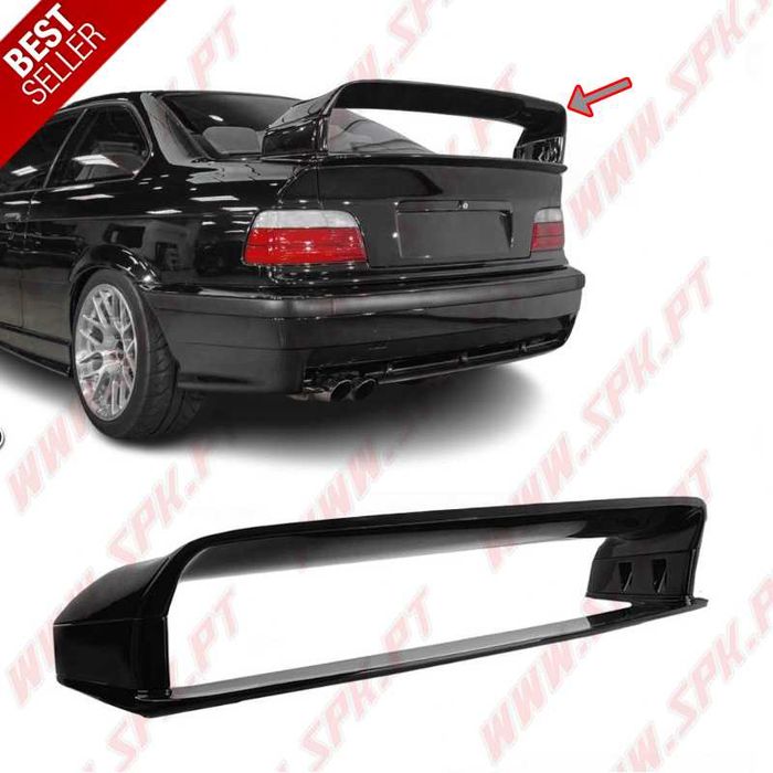 Spoiler / Aileron Traseiro BMW Série 3 E36 - Look GT Preto Brilhante