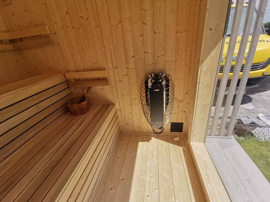 Sauna Ogrodowa 7x2,2m Taras Wiata Piec  Sterownik Hit