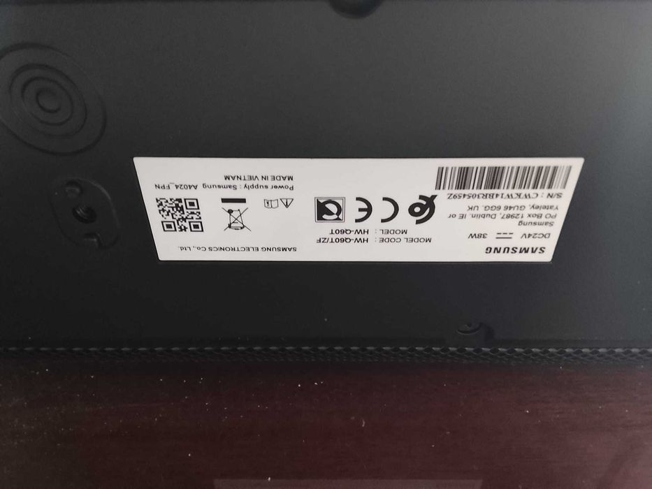 Soundbar Samsung HW-Q60T/ZF – Dolby Audio / DTS Virtual:X