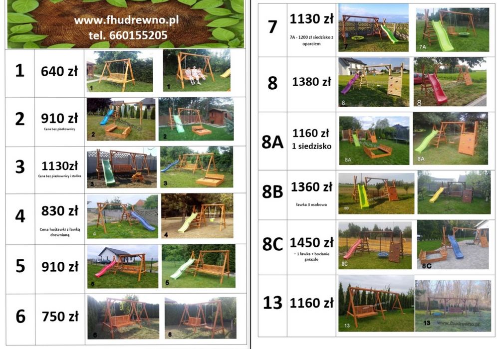 Plac zabaw dla dzieci Huśtawka Ogrodowa Dziecięca