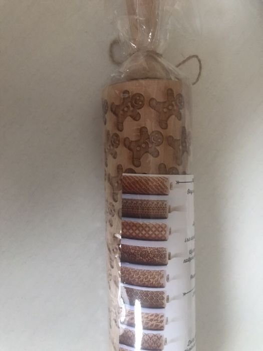 Drewniany wałek do ciasta grawerowany