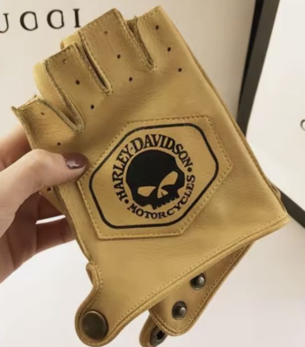 Оригинальные кожаные Желтые перчатки Harley-Davidson Чопер Бобер USA