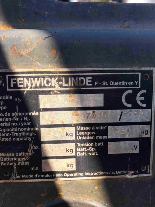 Wózek widłowy Linde H25T, 2,5t, LPG, 2002r, Duplex 3,2m, przesuw b.