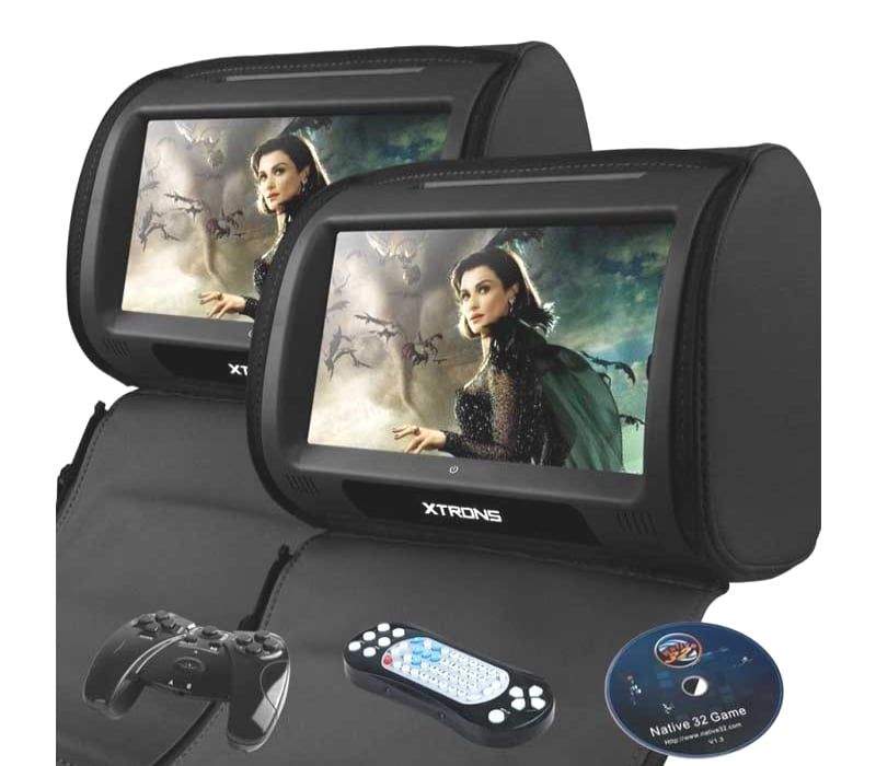 ENCOSTO DE CABEÇA MULTIMEDIA DVD 9 PULGADAS COR EM PRETO