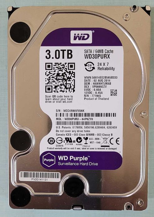 Dysk twardy WD Purple WD30PURX 3TB SATA III 3,5"