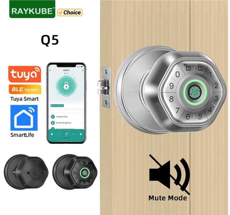 Электронный умный замок, ручка двери с Bluetooth и отпечатком пальца. Tuya, Smart Life