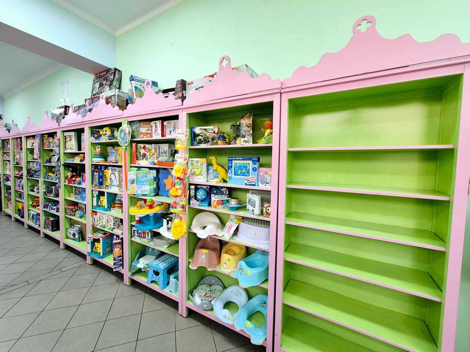 Regały sklepowe dziecięce /pastelowe sklep z zabawkami art dziecięcymi