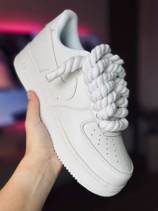 Nike air force 1 rope laces white/ кастомні форси 36-45р