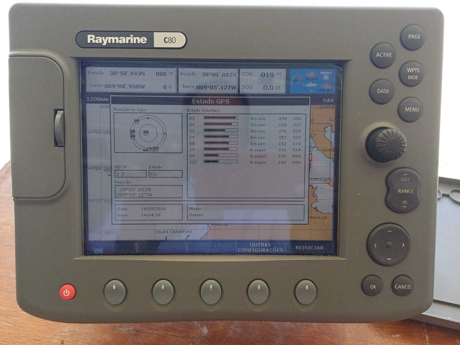GPS Raymarine Com antena e Carta Navionics