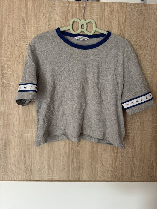 Koszulka Calvin Klein Jeans XL szara crop krótka tshirt damski