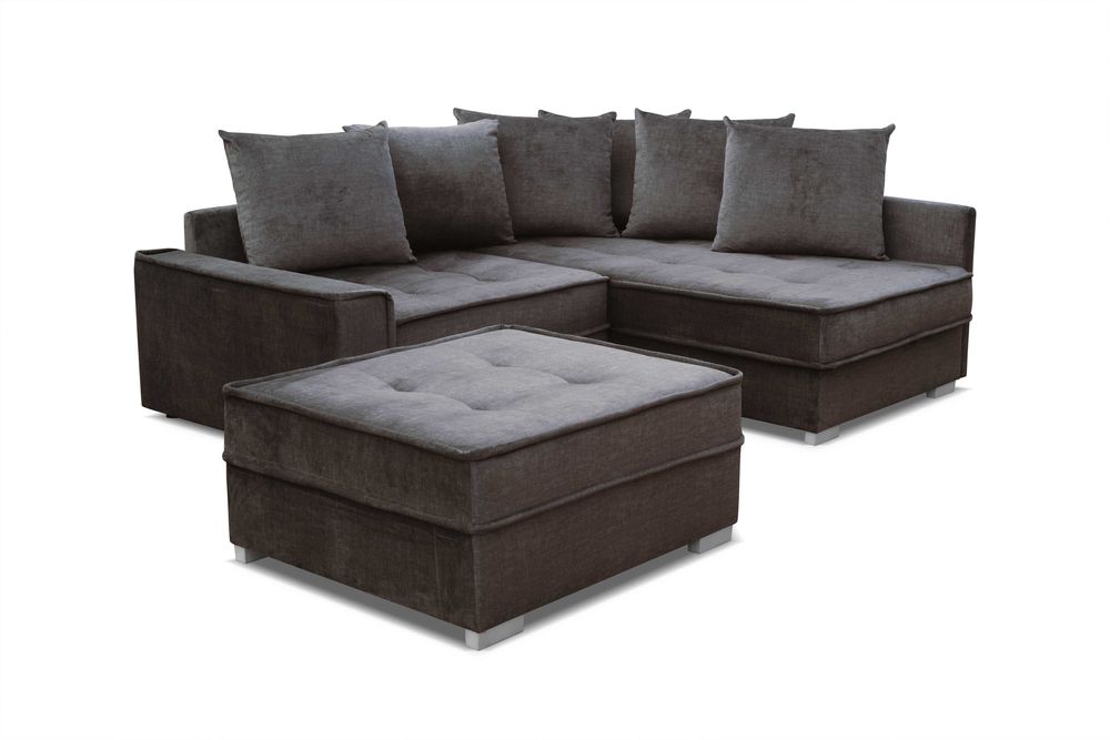 NOWY narożnik od ręki grafitowy z poduszkami WYPRZEDAŻ -60%