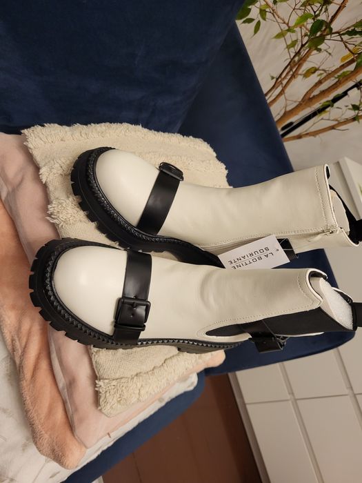 Buty nowe biało czarne 38