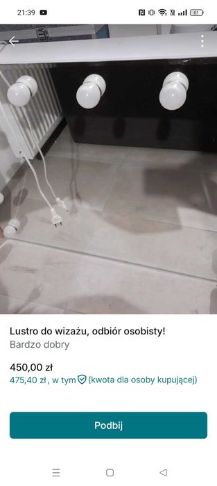 Lustro do wizażu dołazienki toaletka odbiór osobistykupno przez vinted