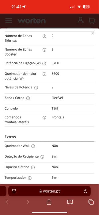Placa de Indução SMEG DSN SIM631WLDR (Elétrica - 38 cm - Preto) (NOVO)