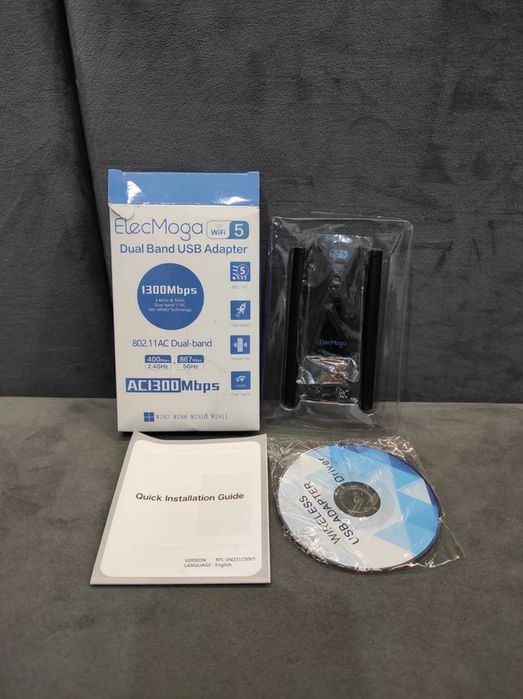 Karta USB WLAN do komputera PC, ElecMoga 1300 Mbps