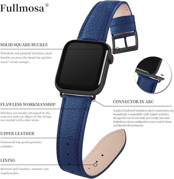 Pasek z etui do Apple Watch niebieski nowy