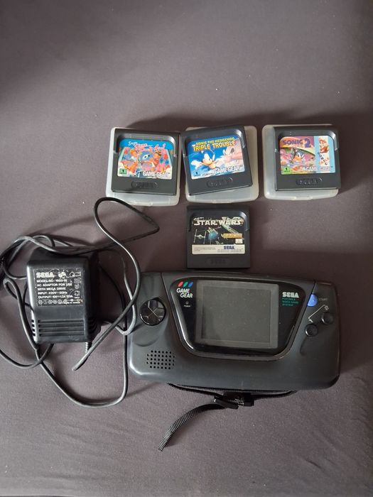 Pack Sega Game Gear + Carregador Original + 4 Jogos (Para Reparar / Mods)