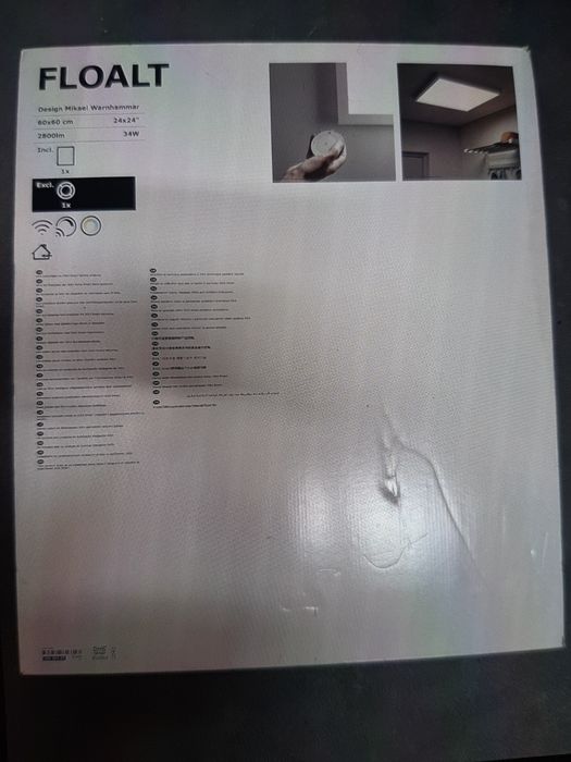 IKEA FLOALT Panel oświetlenia LED 60x60 cm BIAŁY