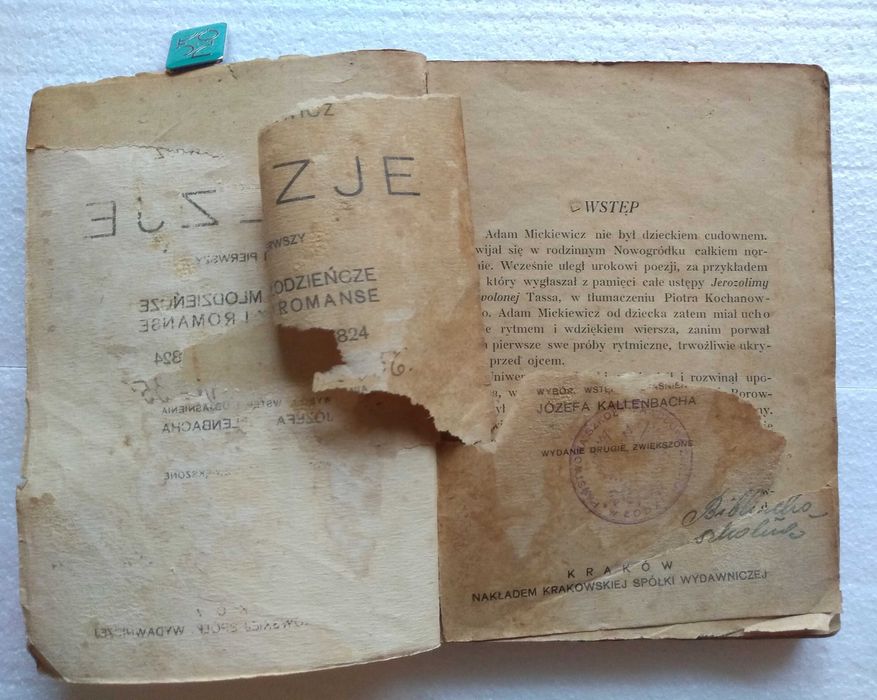 1922 rok Adam MICKIEWICZ POEZJE Wiersze TOM 1 Stara Książka Kraków