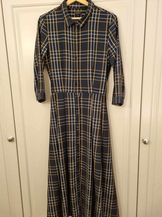 Granatowa długa sukienka maxi M/38 Solar