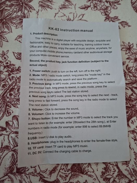 Rádio AM/FM carregar USB