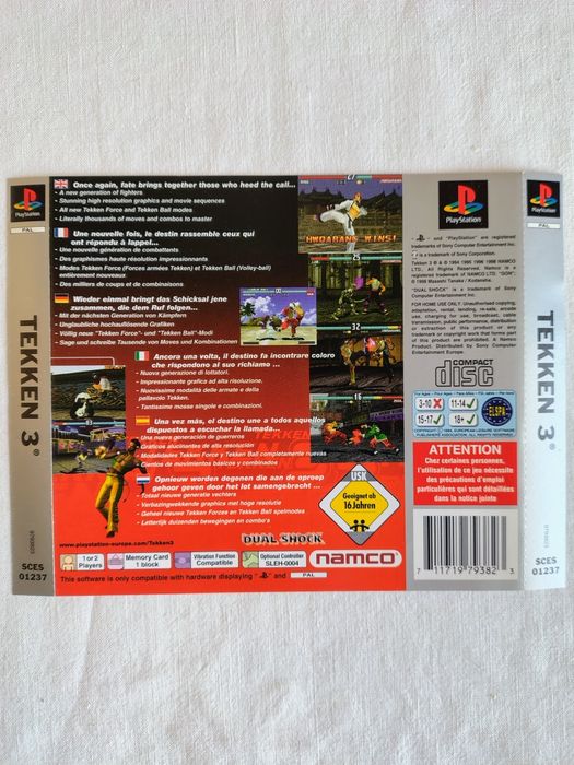 Contracapas, Moto Racer/Point Blank 3/Tekken 3 - PS1/PlayStation