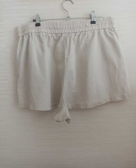 Zara Шорты женские лен с вискозой бежевые XL
