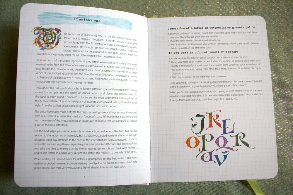 Livro/caderno de desenho de Iluminura em Inglês