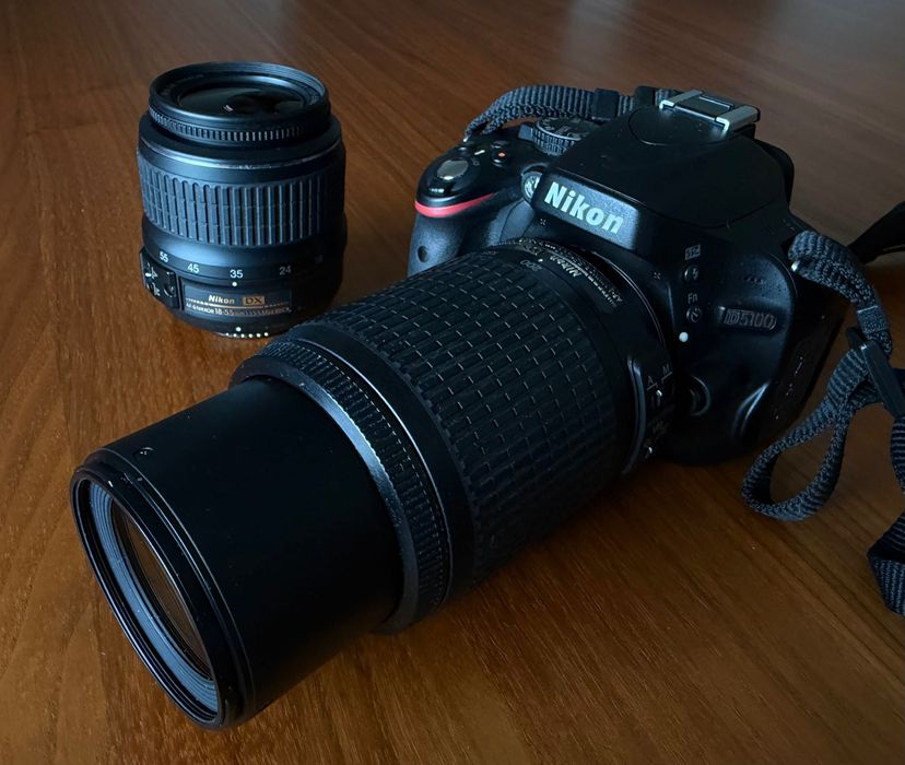 Nikon D5100 c/ objetivas 18-55 e 50-200