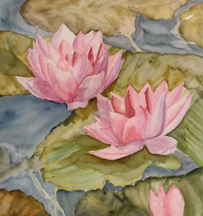 Akwarela pt. "Lilie wodne"