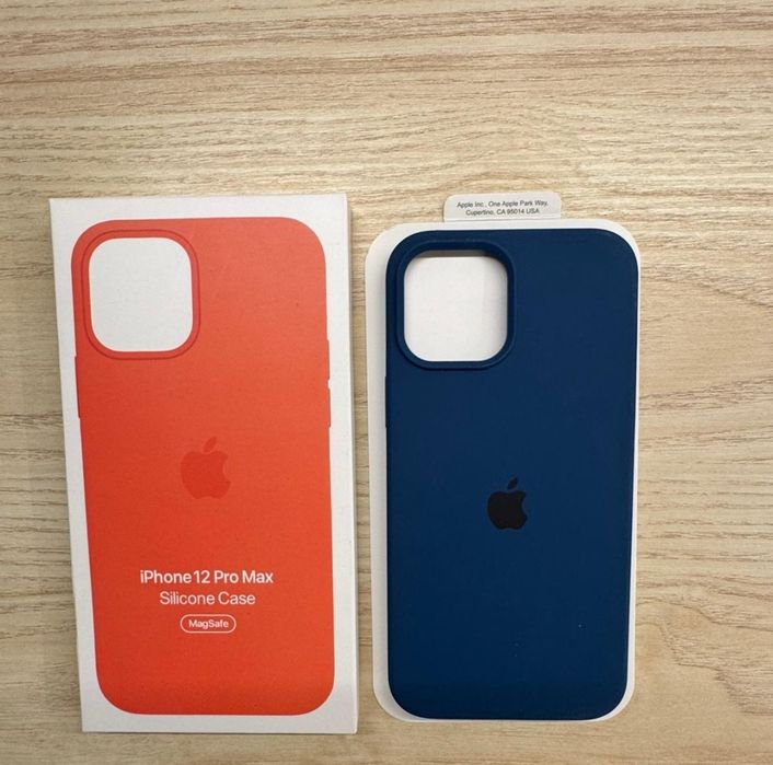 Nowe silikonowe etui case do iPhone 12 Pro Max z logo granatowe super