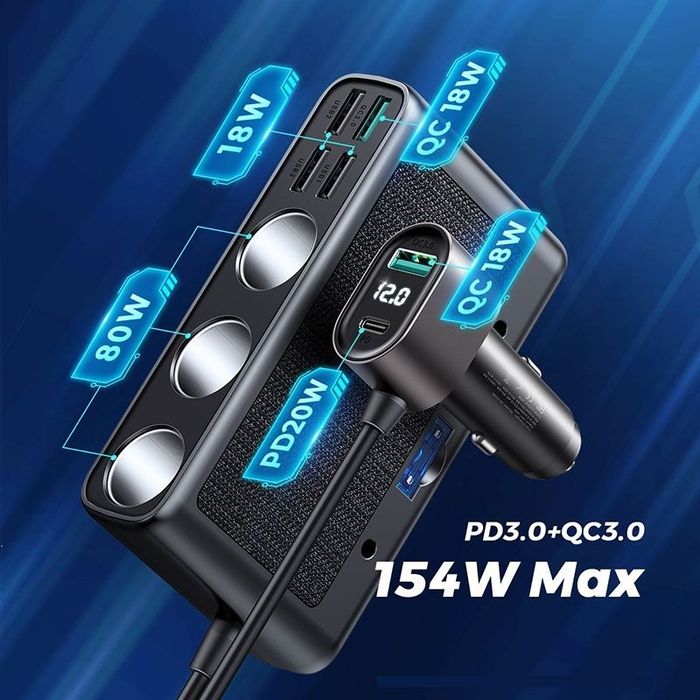 Ładowarka Samochodowa Joyroom Multi-Port Usb Black