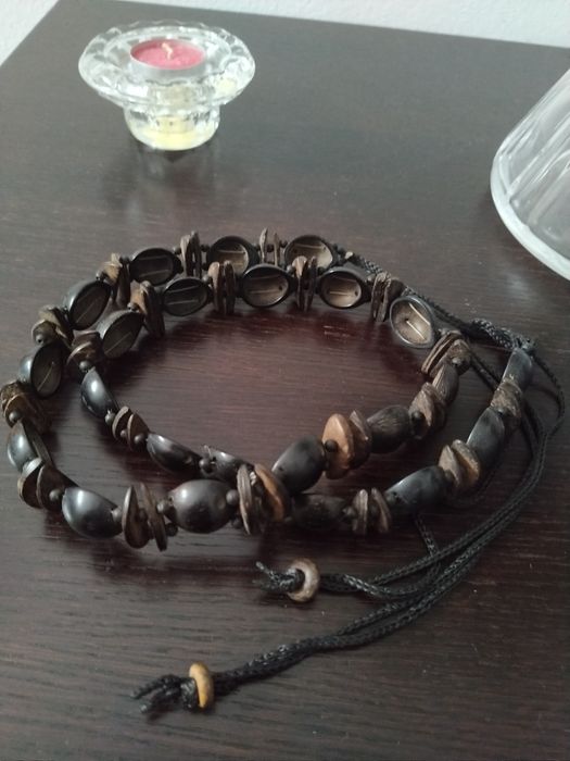 Cinto preto e castanho estilo étnico, original