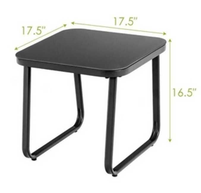 Zestaw mebli ogrodowych Costway metal czarny 3 el.