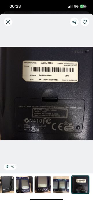Leitor Código de Barras Scanner Portatil Symbol SPT1500 / SPT1550