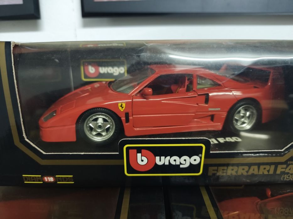 1/18 Ferrari F40 burago carro coleção miniatura