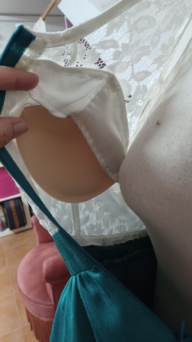 Vestido verde e branco