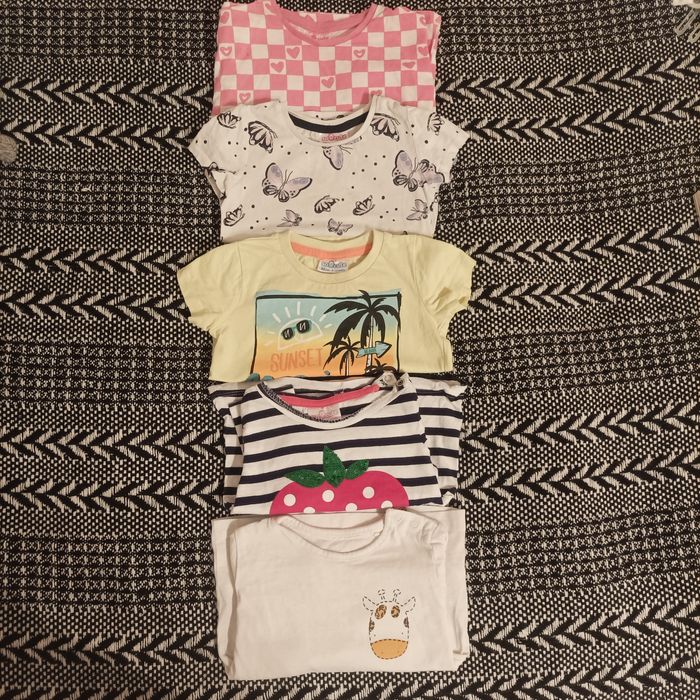 Zestaw koszulek dla dziewczynki rozmiar 80