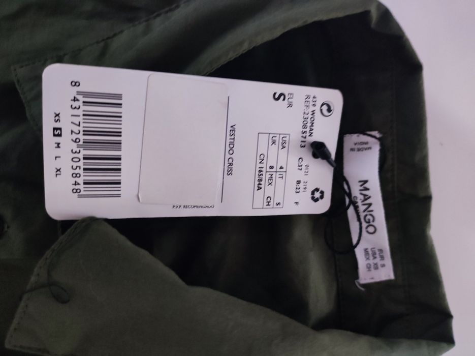 Sukienka w kolorze khaki -Mango- nowa