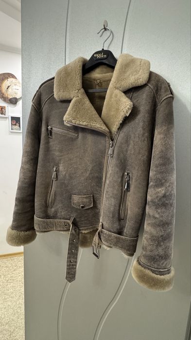 Продам зимову шкіряну дублянку з натурального хутра